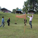 Guest are playing Volleyball at Magpie Camp Chopta